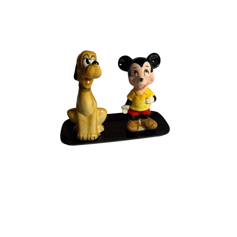 Vintage and Rare Disney‎ Mickey and Pluto Salt and Pepper Set 1960s
